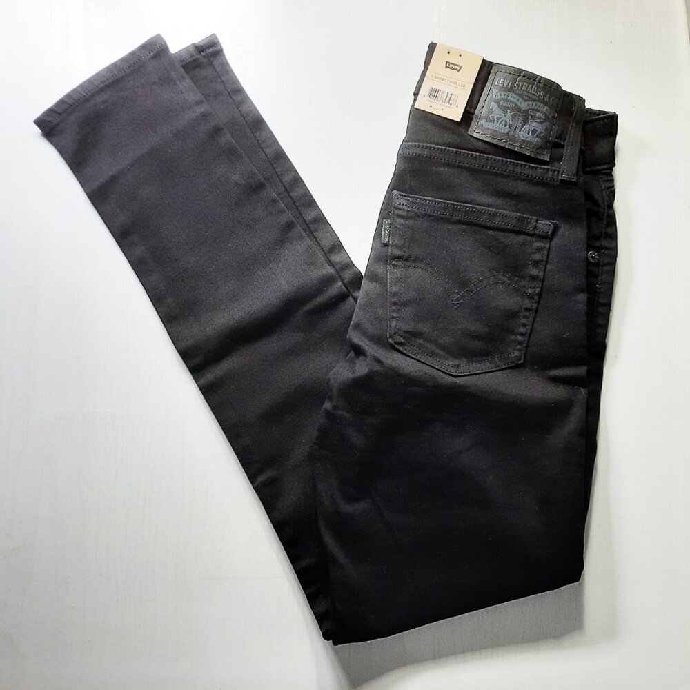 Levi's 721 High Rise Skinny Jeans Black Size 0 Short W25 L28 New With Tags